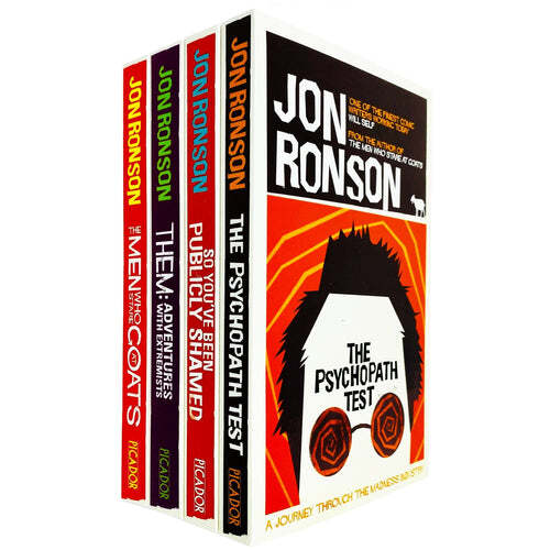 Jon Ronson 4 Books Collection Set Psychopath Test, You've Been Publicly Shamed