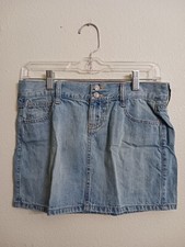 Old Navy Womens 2 Regular Faded Blue Denim Skirt Y2K