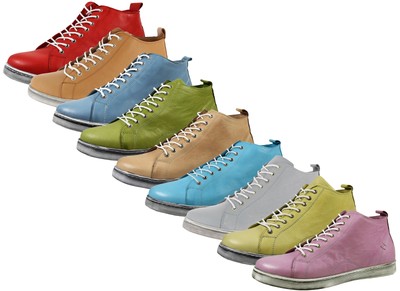 Andrea Conti Damen Stiefelette Leder High Top Sneaker Reißverschluss 0348734