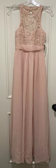 blush color maxi dress