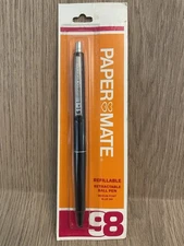 NOS 1982 Paper Mate Refillable Retractable Ball Pen Blue Ink Medium Point