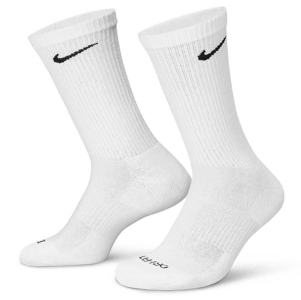 Nike Everyday Plus Dri-Fit Two Pairs White Crew Socks Size Mens XL 12-15 3890₽