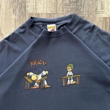 Vintage 90s Cropped Boxy Made in USA Skater Graphic To The Edge XL Karate Tee