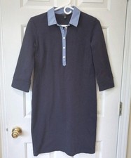 TALBOTS Women's Navy Blue Cotton Nylon Casual Career Preppy Dress Size XS