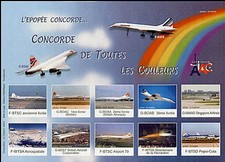 CO-E4ND : 2005 - Vign. non-dent. "L'épopée Concorde, Concorde de toutes les coul