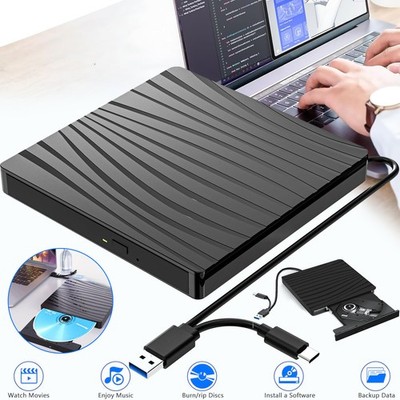 Externes DVD Laufwerk USB 3.0 Brenner CD DVD +/-RW Brenner für PC Laptop Mac OS