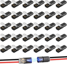 30PCS 2 Pin Wire Connectors Double Wire Plug in Connector, Low Voltage Quick Dis