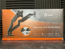 j5create Ergonomic Dual Monitor Mount JTSA102 🇺🇸✨🇺🇸✨ OPEN BOX! READ!