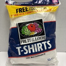 Vintage 1999 Fruit of the Loom Men's 4 Pack White Crew Tee Shirts XL