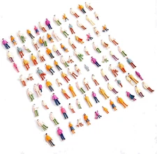 100 Pcs HO Scale Models Set, Tiny People Model People Hand Painted Figures DIY R
