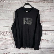 C.P. Company Block Logo Black Long Sleeve Shirt - Size L