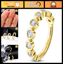 14K Gold Nose Ring 6/8/10mm Clear CZ Helix Earring 18G Cartilage Hoop for Women