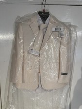 Geoffrey Beene Boy's Modern Fit 5-Piece Notch Lapel Suit Set- Off White - Size 4
