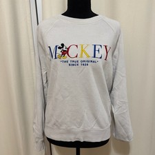 H M Disney Mickey Mouse The True Original Embroidered Sweatshirt Cream Size S