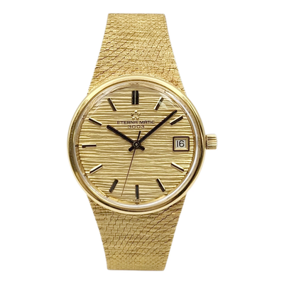 Unisex Eterna-Matic 3003 18K Gold 34mm Manual Wind Watch w/Gold