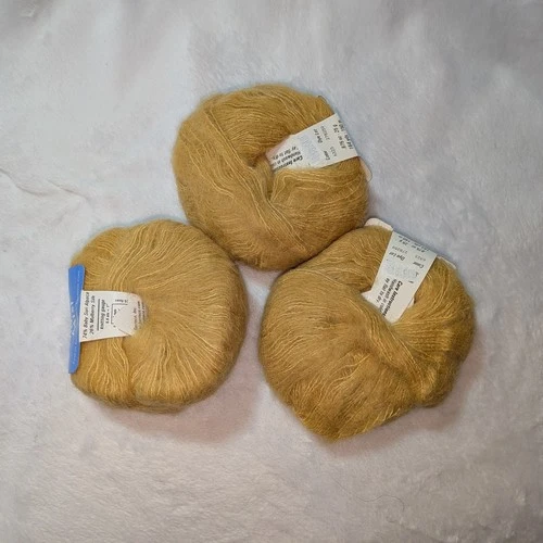 Berroco Andean Mist Alpaca Silk Yarn Color 6323 Yellow 3 Balls 25g 164yds - product listing photo