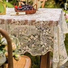 Organza French Lace Tablecloth Vintage Table Runner Table Cover  Afternoon Tea