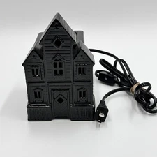 Haunted House Halloween Black Ceramic Wax Warmer Plug In Light Up Wax Warmer