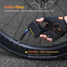 Mini Electric Bike Tire Pump Cordless Air Inflator 120PSI Digital Display 450mAh
