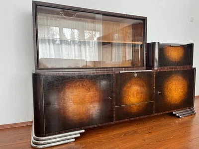 Gottwald Art Deco Makassar Ebenholz Sideboard Bar Vitrine Kommode Buffet - Bild 1 von 4
