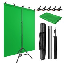 Green Screen Backdrop Kit with Stand, 5X6.5ft Portable Green Screen Backdrop wit