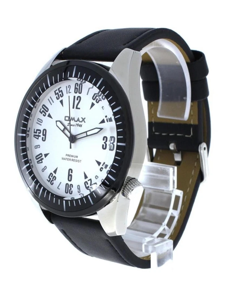 Reloj informal de cuarzo analógico para hombre OMAX vestido clásico esfera plateada impermeable redondo 4 Foto 2 de 2