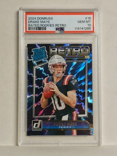 Drake Maye Rookie PSA 10 2024 Panini Donruss Retro Rated #16 Patriots