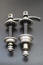 Avocet Ofmega small flange black and silver 36 hole hubs with skewers new