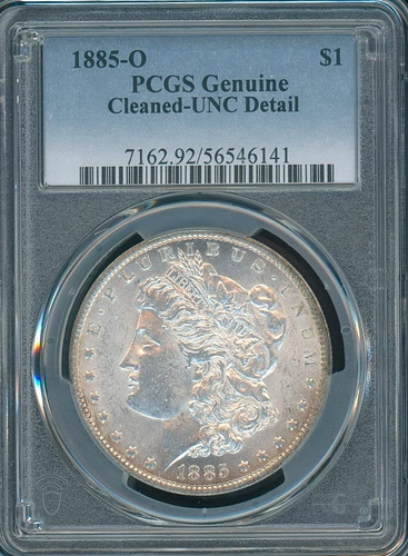 1885-O US Morgan Silver Dollar - PCGS Genuine UNC, 'Detail' Cleaned