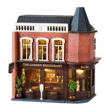 DIY Miniature House Kit Wooden Craft for Adult-Garden Restaurant