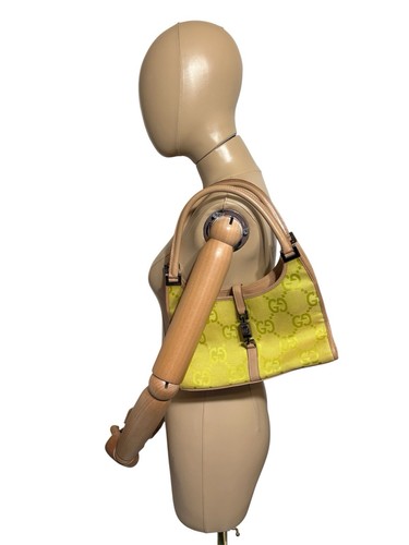 Vtg Gucci by Tom Ford Lemon Yellow GG Monogram Bag