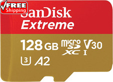 SANDISK 128GB Extreme Microsdxc UHS-I Memory Card with Adapter - C10, U3, V30, 4