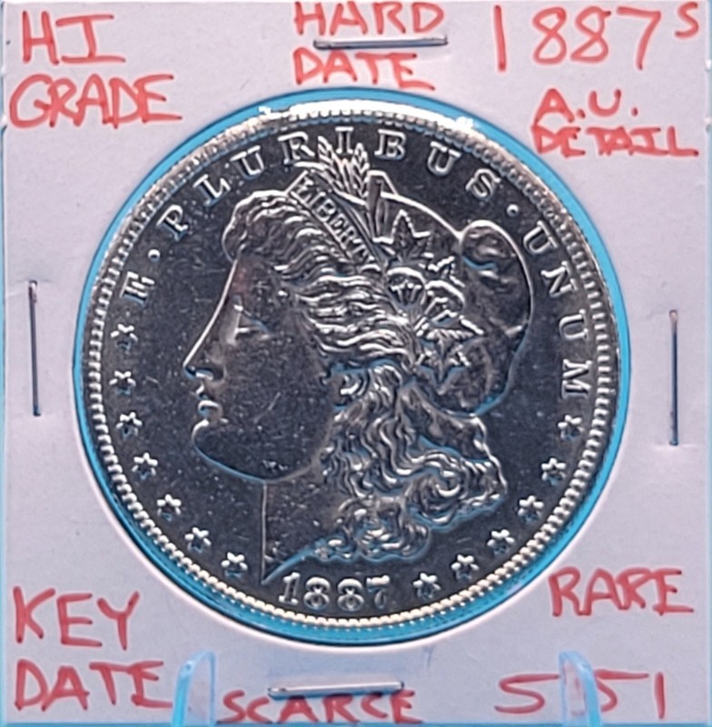 1887 S Morgan Silver Dollar Hi Grade Genuine U. S. Mint Rare Key Coin 5151