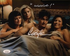 Charlie Sheen Signed 8x10 Two and a Half Men "WINNING!" JSA - Only have 2 left!