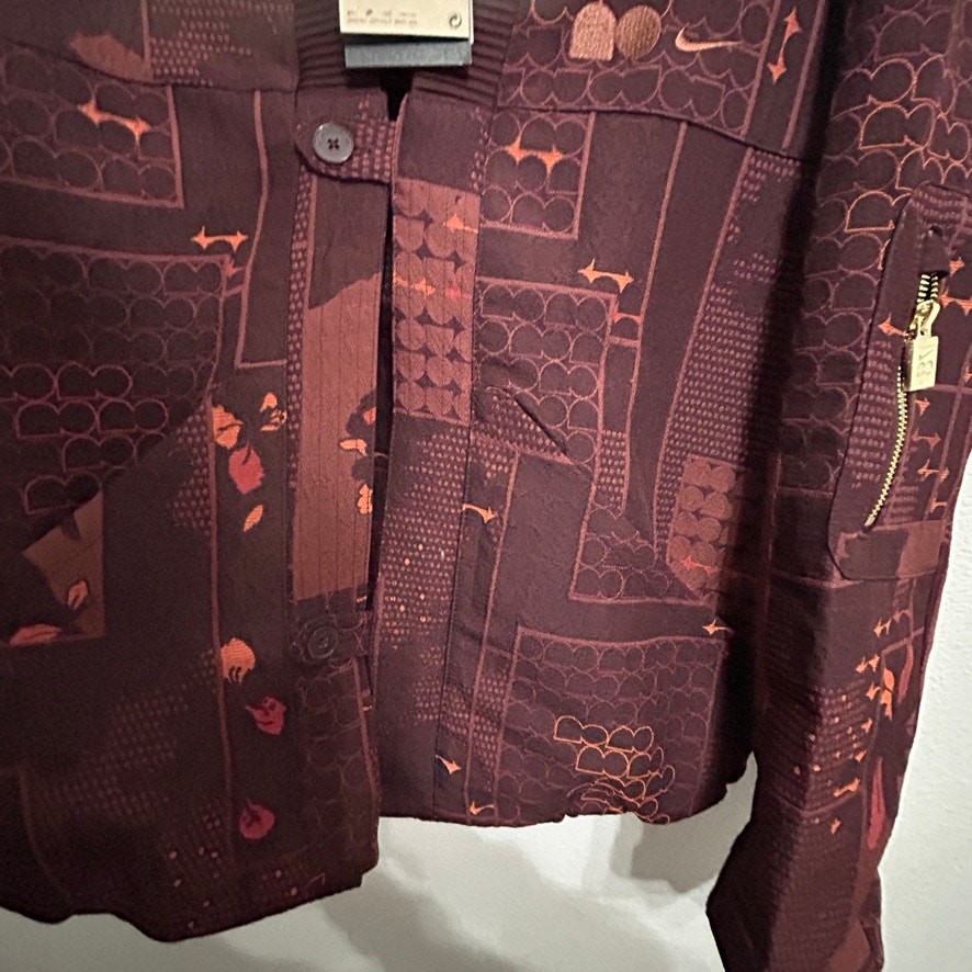 NEW Nike x Naomi Osaka Jacquard Kimono Jacket Burgundy Crush Streetwear Luxe Sm thumbnail 10