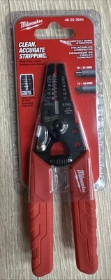 #ad NEW Milwaukee 48 22 3044 10 24 Awg Compact Comfort Grip Wire Stripper amp; Cutter $14.95