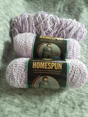 New Lion Brand Yarn 3 Skeins Homespun - Gazebo color 6 oz , knitting crochet