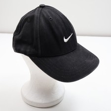 Vintage Nike Swoosh Golf Hat Made In USA Black Size S/M Adjustable 90s Y2K RARE