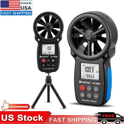 Digital Anemometer Wind Speed Meter 0.3-30M/s Wind Chill Air Flow Test LCD HVAC