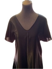 Vintage Sterling Sophisticates Satin Short Gown Side Slit Size Small Made In USA