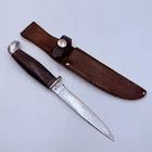 Vintage Case XX USA Fixed Blade Knife Stacked Leather Handle w/ Sheath