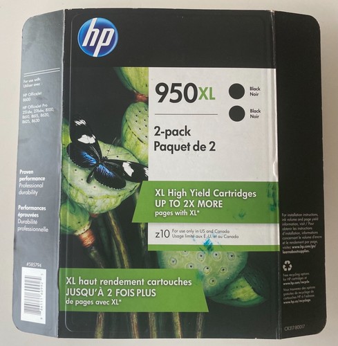 HP 950XL 2-Pack Black OEM NEW SEALED High Yield - Exp. Nov 2022