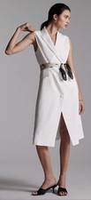 Anthropologie Mare Mare Blazer Midi Dress Ivory Button Front Preppy Small NWT