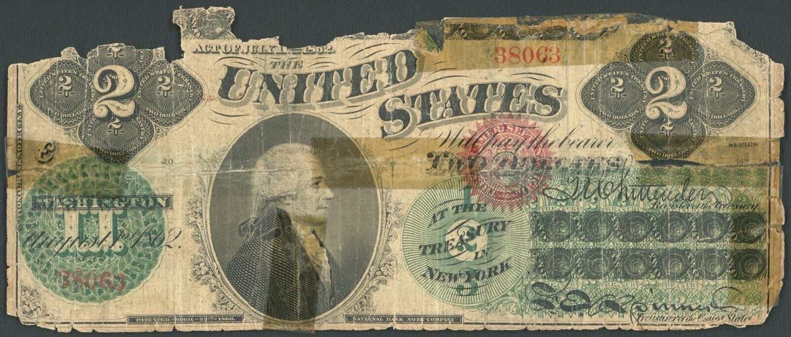 1862  Two Dollar Legal Tender United States Note
