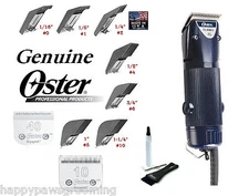 Oster A5 Turbo 1sp Clipper KIT&10,40 Blades&7pc Clip On Guide Universal Comb SET