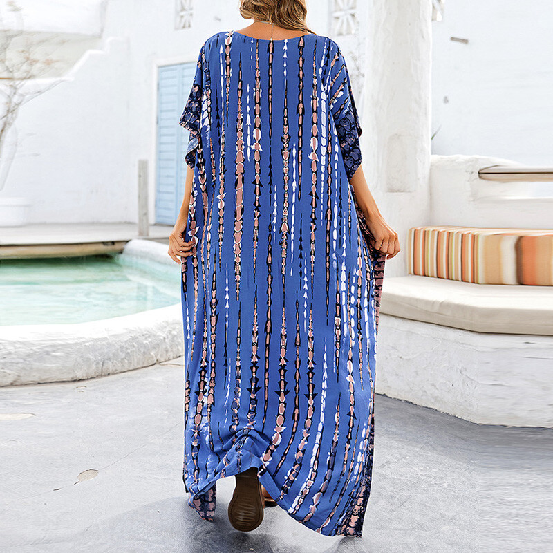 Oversized Kaftan Kimono Beach Dress Cover UP Maxi Dress Beachwear Boho