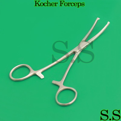 KOCHER HEMOSTAT FORCEPS CUR 7'' SURGICAL VET INSTRUMENTS