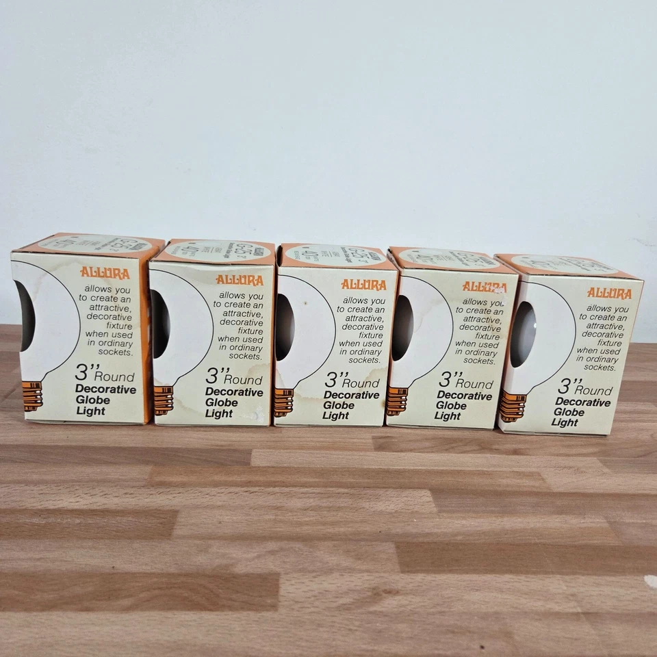 Allura G25 Decorative Globe Light Bulb (5) 3" 40W A3641 White 120V Medium Base - Image 4 of 4