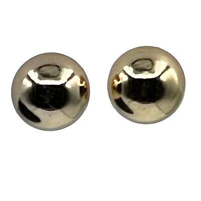 Vintage Shiny Black Dome  Round Button Style Clip On Earrings 