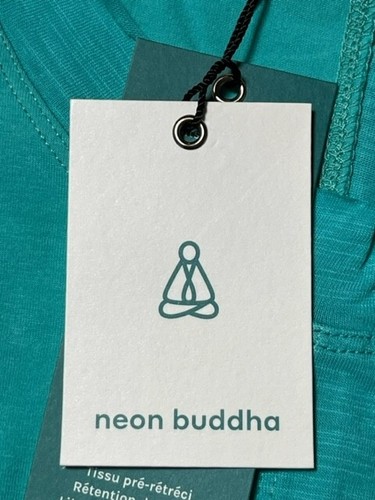 Neon Buddha Light Breeze Tunic Jade Mist Top Womens XS Cotton 3/4 Sleeve Blue - Picture 9 of 12